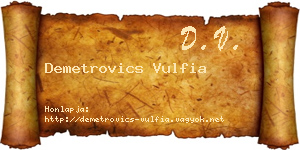 Demetrovics Vulfia névjegykártya